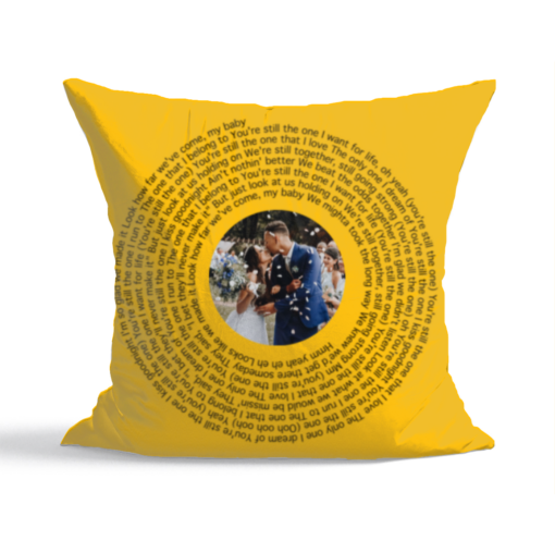 Any Song Lyrics Gift, Vinyl Record Song Lyrics Pillow, 2nd Cotton Anniversary Gift, Wedding Gift For Husband