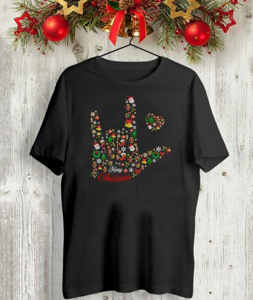 Asl I love you merry Christmas t-shirt, hoodie, sweater