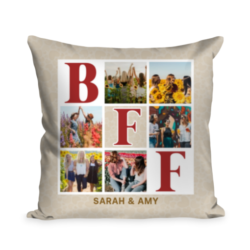 BFF Photo Collage Best Friend Gift Custom Pillow