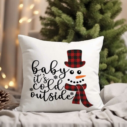 Baby Its Cold Outside Pillow, Christmas Decor, Christmas Gifts, Kids Winter Gifts