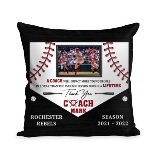 Baseball Field Gift For Coach, Photo Gift For Baseball Coach, Baseball Photo Pillow, Sport Pillow Gift