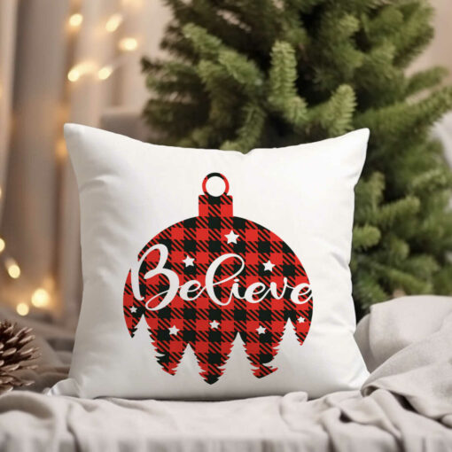 Believe Christmas Decor, Christmas Pillows, Christmas Canvas Pillow