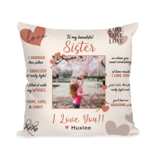 Best Sister Pillow, Personalized Sister Gift Idea, Sister Birthday Gift From Sister Pillow, Pillow For Sister, Sister Long Distance Pillow