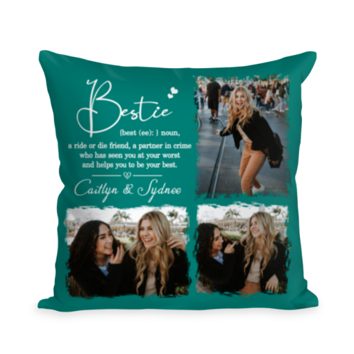 Bestie Definition Pillow, Photo Gift For Best Friend, BFF Birthday Gifts, Friend Gifts