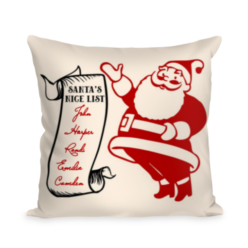 Christmas Pillow, Christmas Decor, Santa’s Nice List, Merry Christmas Pillow, Personalized Xmas Pillow