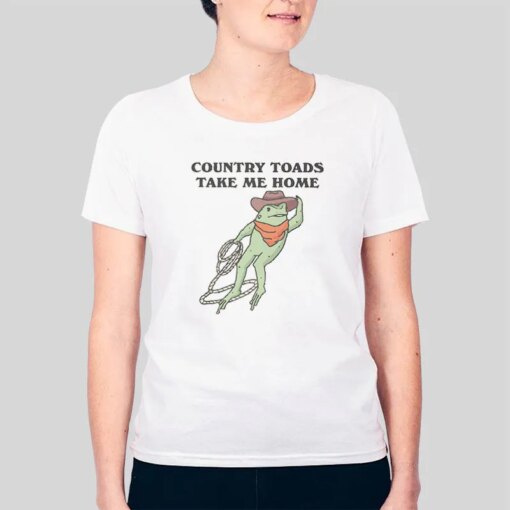 Country Toads Take Me Home Western Cowboy Frog T Shirt