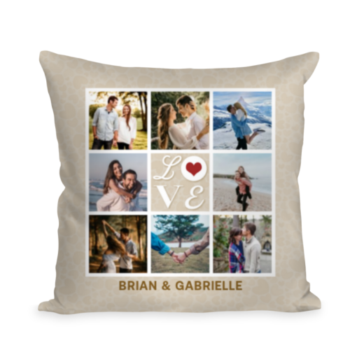 Couple Photo Collage Pillow, Christmas Gift For Her, Xmas Gift For Wife, Custom Pillow