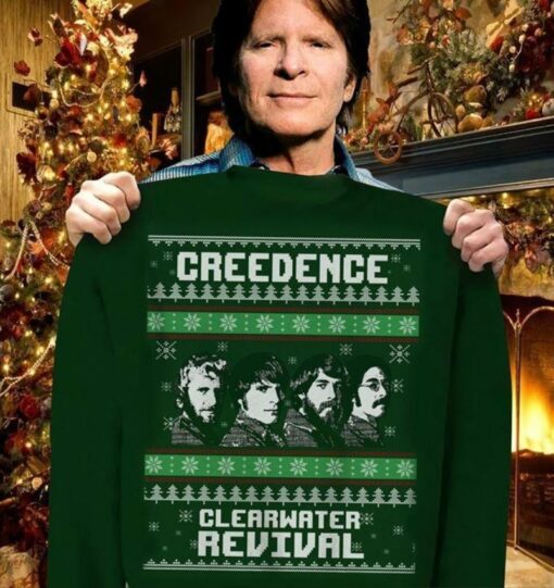 Creedence clearwater revival christmas art sweatshirt, ladies shirt