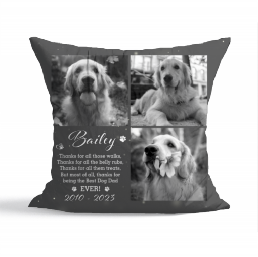 Custom Dog Memorial Photos Pillow, Pet Memorial Photo Pillow, Dog Loss Gift, Dog Dad Photos Gift