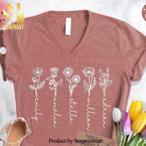 Custom Mother’s Day Gift Birth Month Birth Flower Shirt