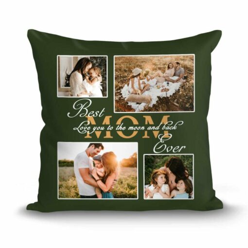 Customizable Photo Pillow Best Mom Ever Collage 4 Pictures Personalized Pillow for Grandma Mothers Day Gift Custom Gift for Mama Nana