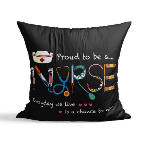 Cute Gifts For Nurses, Pillow Gift for Nurse, Proud To Be A Nurse Pillow, Nurse Med School LPN RN Pillow