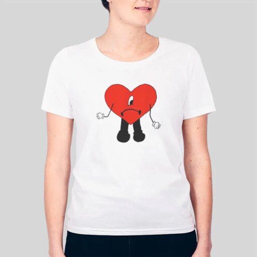 Cute Graphic Bad Bunny Heart Shirt