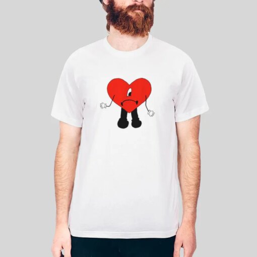 Cute Graphic Bad Bunny Heart Shirt