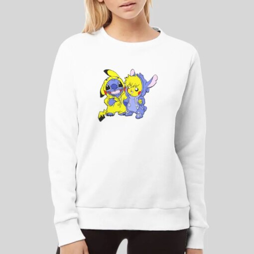 Cute Stitch And Pikachu Costumes Shirt