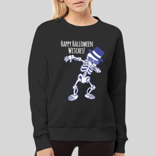 Dabbing Skeleton Happy Halloween Witches Shirt