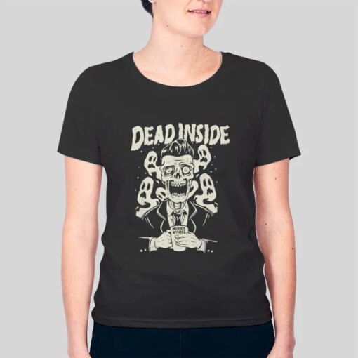 Dead Inside Goth Grunge Skull Skeleton T Shirt