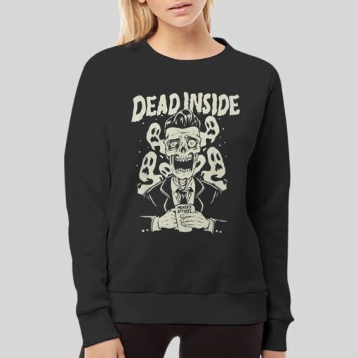 Dead Inside Goth Grunge Skull Skeleton T Shirt