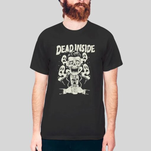 Dead Inside Goth Grunge Skull Skeleton T Shirt