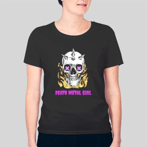 Death Metal Shirt Pink Metal Girl