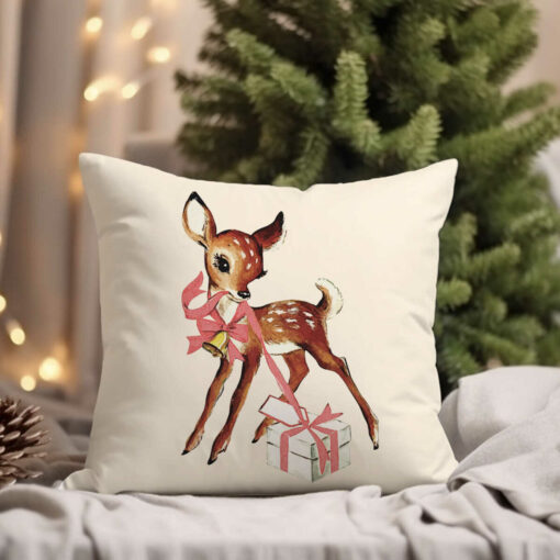 Deer Christmas Pillow, Christmas Pillows, Christmas Decorations, Farmhouse Decor, Farmhouse Pillow