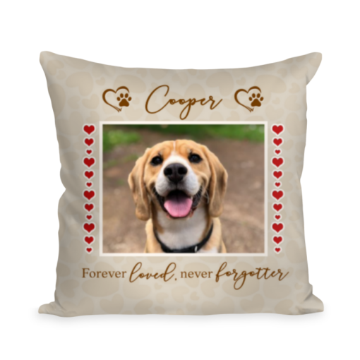 Dog Memorial Photo Pillow, Personalised Pet Picture Cushion, Cat Memorial Gifts, Dog Memorial Keepsake For Gift, Pet Loss Pet Memorial