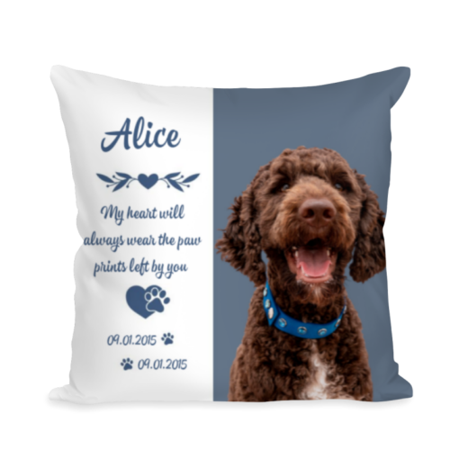 Dog Memorial Pillow With Photo, Pet Memorial Pillow, Dog Loss Gift, Custom Pet Portrait, Dog Cat Memorial Cushion