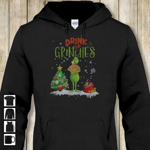 Drink up Grinches Christmas Crown Royal hoodie, unisex shirt