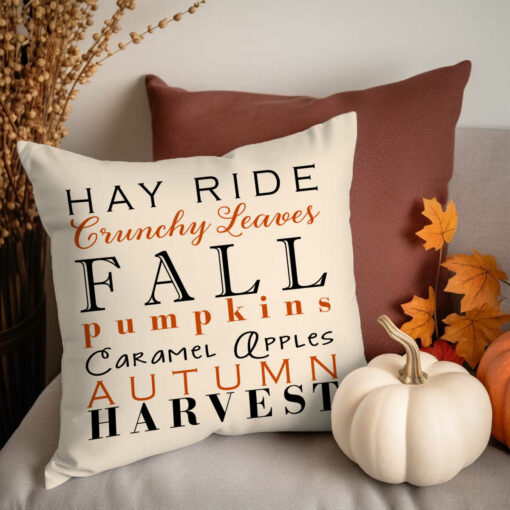 Fall Subway Art Pillow, Fall Decor, Fall Pillow, Autumn Harvest, Halloween & Thanksgiving Pillow