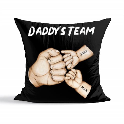 Fathers Day Gift From Kids, Dad Pillow, Daddy’ Team Cushion, Custom Dad Pillow with Kids Name, Fathers Day Gifts