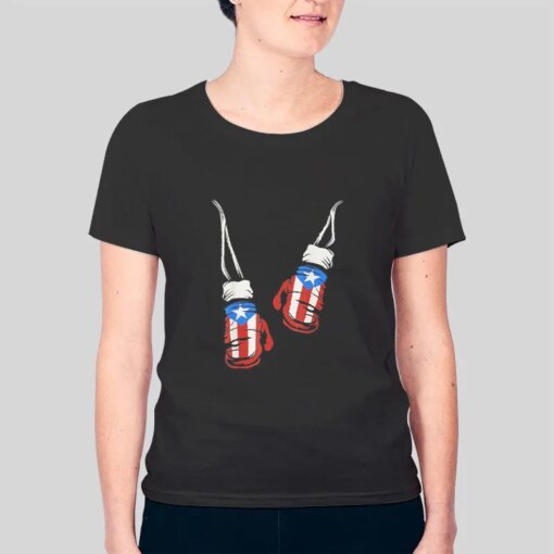 Fighting For Puerto Rican Boxing Gloves Shirt