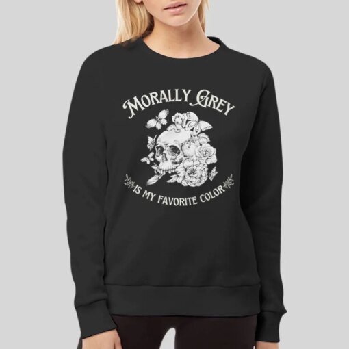 Flowers Skull Morally Grey Is My Favorite Color Shirt