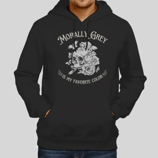 Flowers Skull Morally Grey Is My Favorite Color Shirt