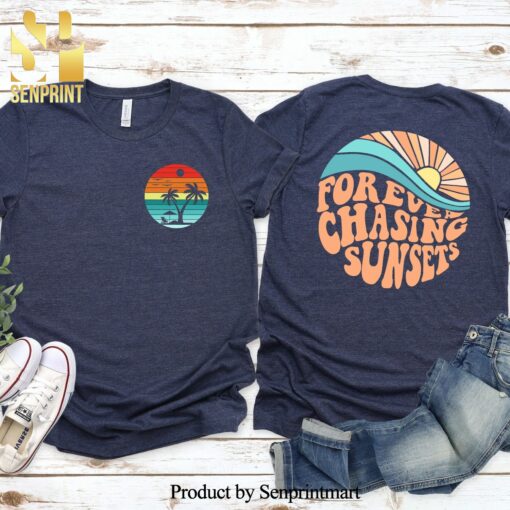 Forever Chasing Sunsets Retro Vintage Summer Shirt