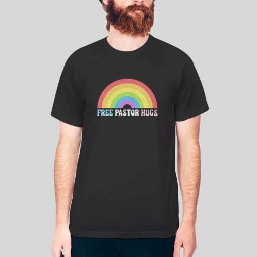 Free Pastor Hugs Pride Month Lgbtq Minister Shirt