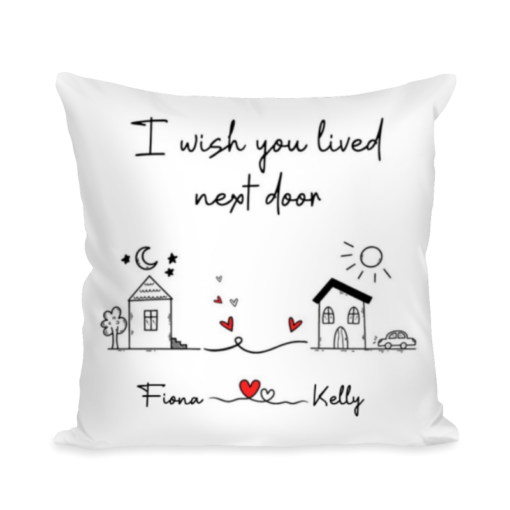 Friends Moving Away Pillow, Personalized Pillows, I Wish You Lived Next Door Pillow, Long Distance Gift, Custom Cushion