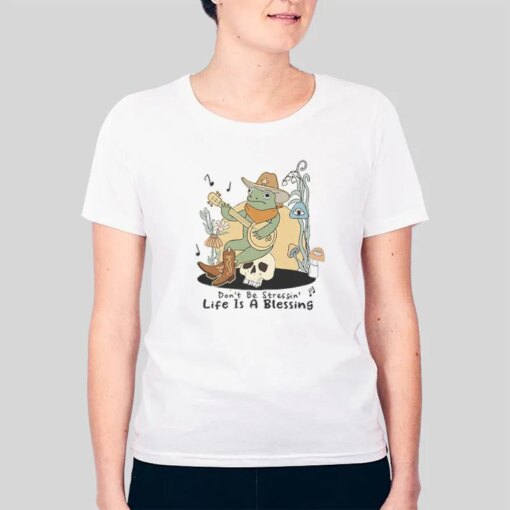 Frog Mushroom Don’t Be Stressing Shirt