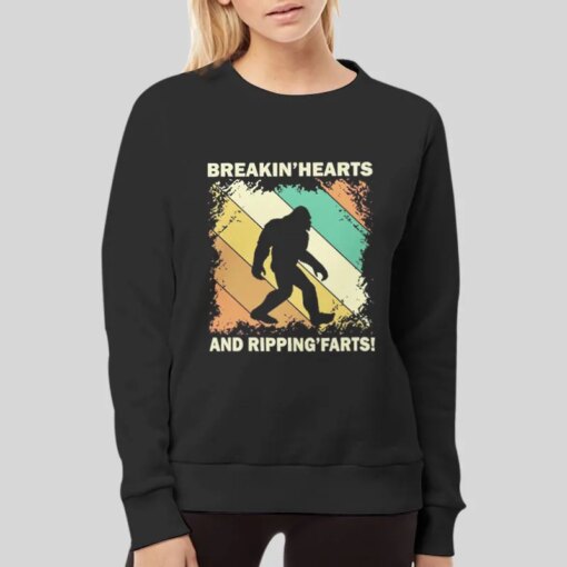 Funny Bigfoot Breakin’ Hearts And Rippin’Farts Shirt