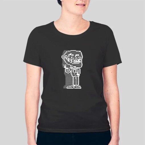 Funny Bit Troll Face Ascii Shirt