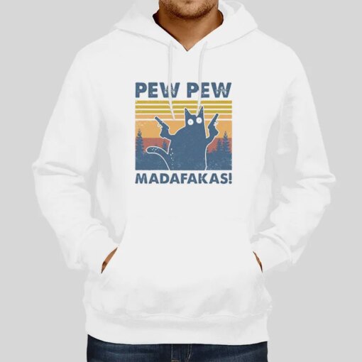 Funny Black Cat Pew Madafakas Pew Pew Shirt