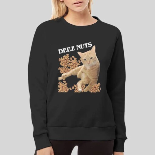 Funny Cat Deez Nuts Joke T Shirt