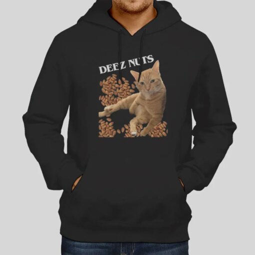 Funny Cat Deez Nuts Joke T Shirt