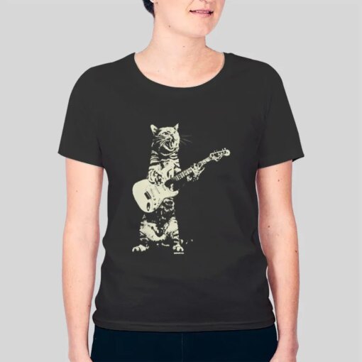 Funny Cat Playing Guitar Shirt