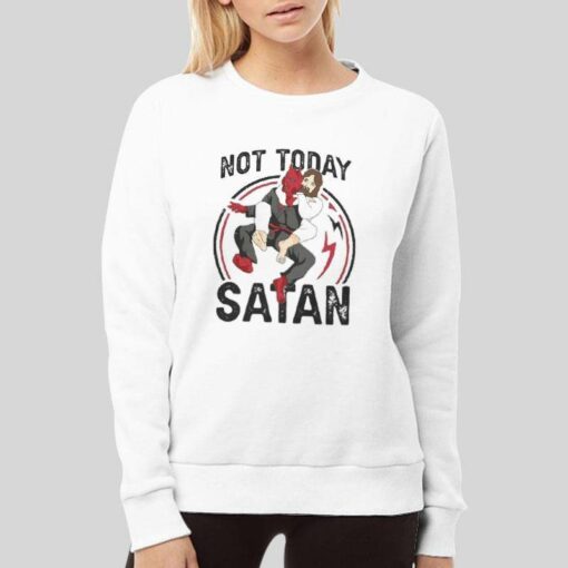 Funny Christian Jiu Jitsu Jesus Not Today Satan T Shirt