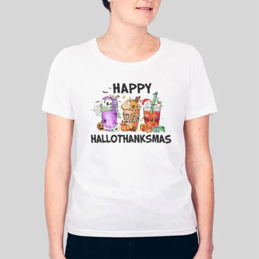 Funny Christmas Happy Hallothanksmas T Shirt