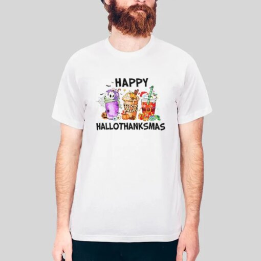 Funny Christmas Happy Hallothanksmas T Shirt