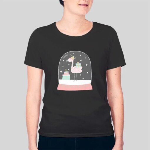 Funny Cute Flamingo Snow Globe John Lewis Shirt