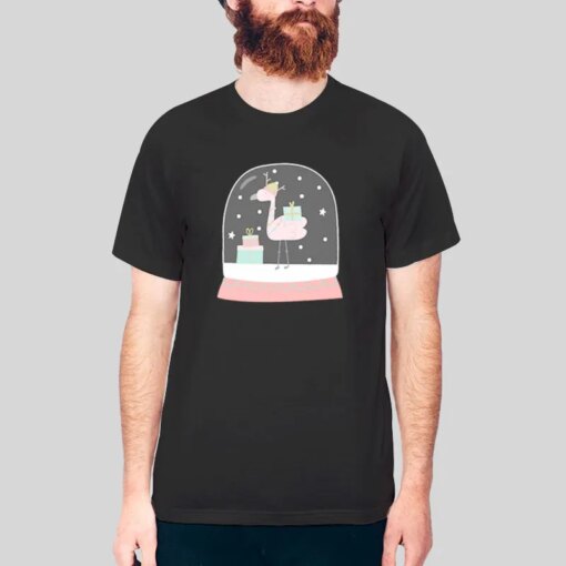 Funny Cute Flamingo Snow Globe John Lewis Shirt