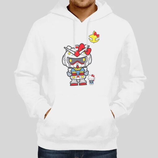 Funny Cute Hello Kitty Gundam Shirt