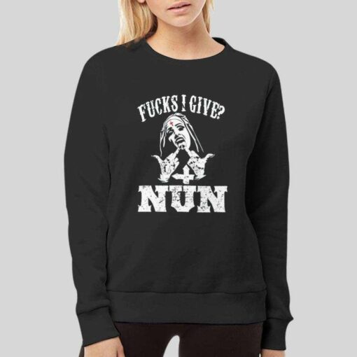 Funny Satanic Unholy Nun F I Give T Shirt With Back